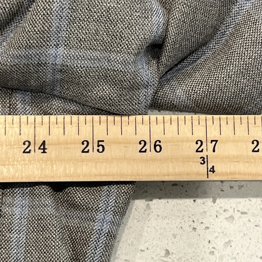 Ralph Lauren Men's Gray Blue Check Blazer 2 Button Silk Wool Blend Size 50R - Picture 7 of 11
